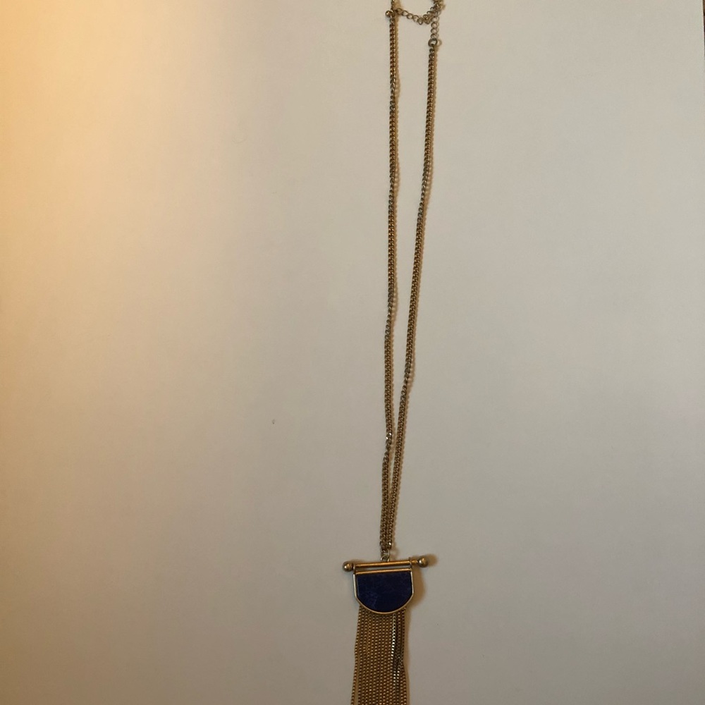 Blue Tassel Statement Necklace - Picture 3 of 3